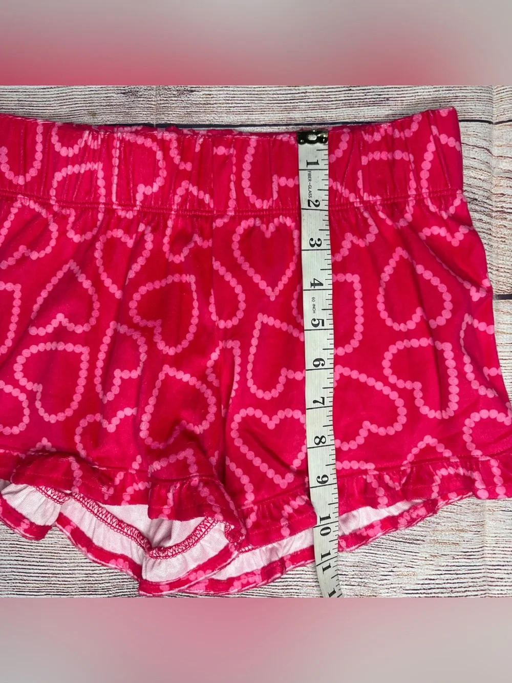 Girls' Red Heart-Print Pajama Set - Long Sleeve Top & Shorts